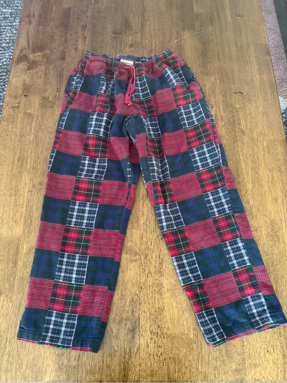 L.L. Bean Red & Navy Plaid Flannel Pajama Pants Women’s size Petite XS